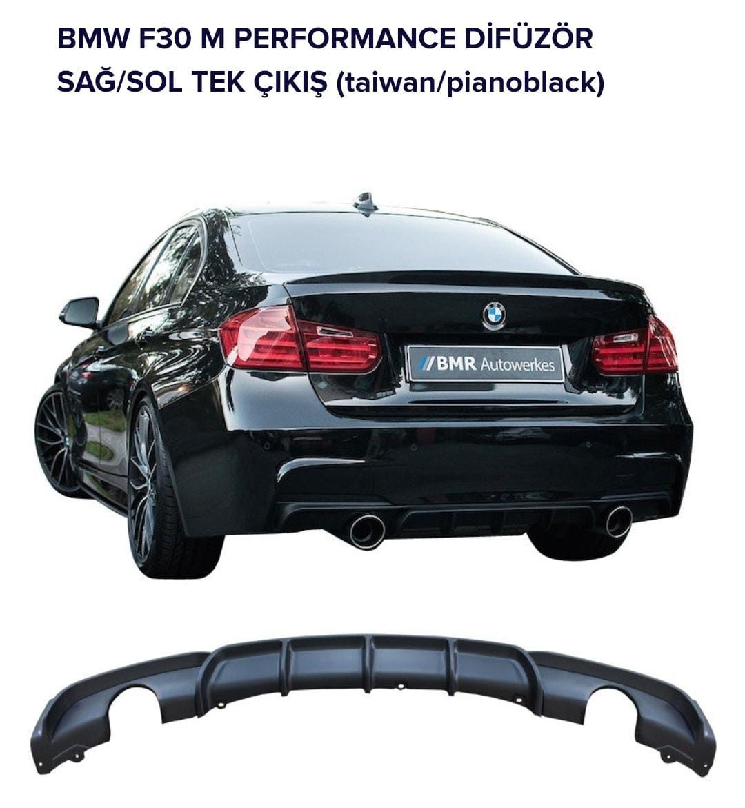 BMW F-30 M3 Difüzör Sağ Sol Tek Çıkış - Fiberglass