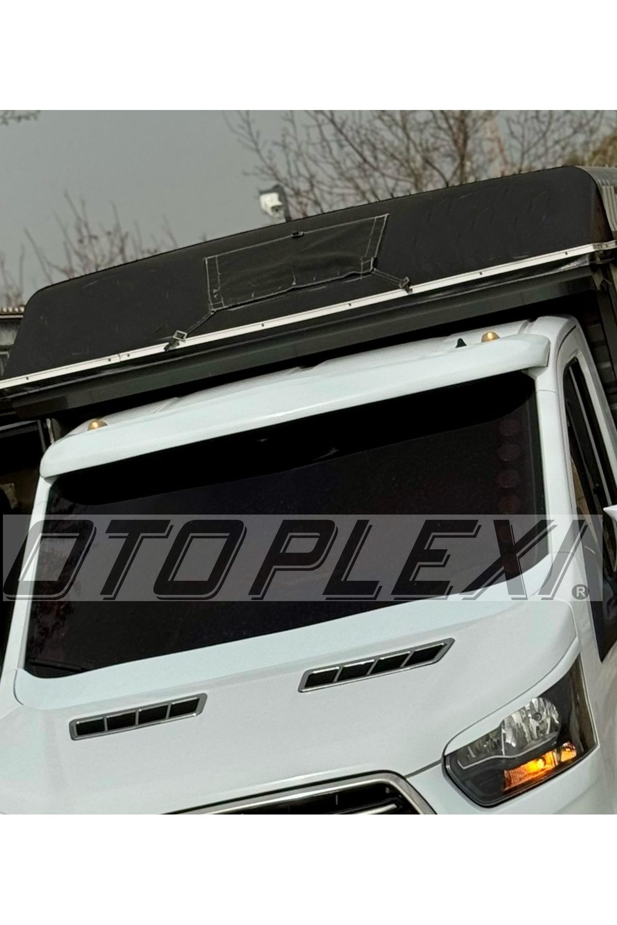 Ford Transit Ön Güneşlik Pikap Ön Şapka Ön Kep Pikap Uyumlu Beyaz Boyalı 2014+