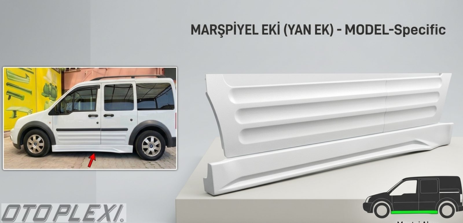 Ford Connect Plastik Marşpiyel Geniş Model 2002-2014 2