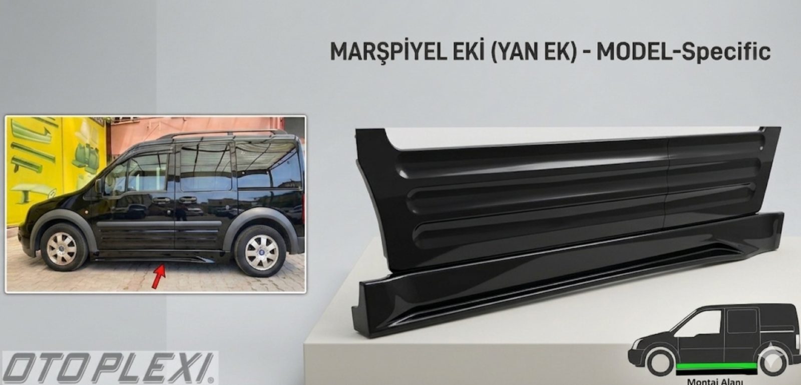 Ford Connect Plastik Marşpiyel Geniş Model 2002-2014