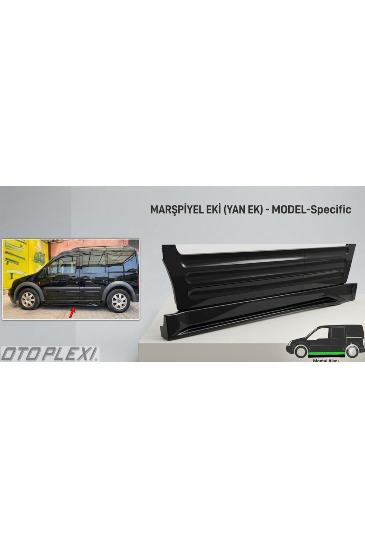 Ford Connect Yan Marşpiyel Takım Yan Marşpiyel Set Plastik Siyah Boyalı 2002-2014